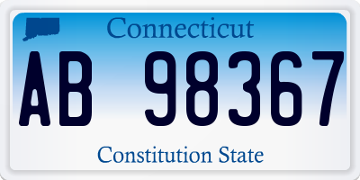 CT license plate AB98367