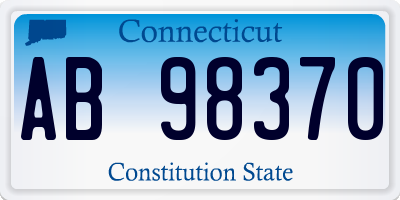 CT license plate AB98370