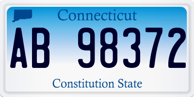CT license plate AB98372