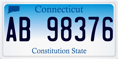 CT license plate AB98376