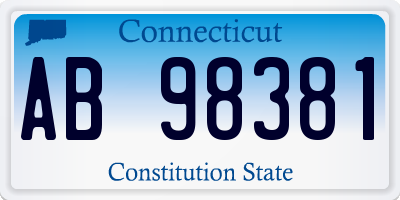 CT license plate AB98381