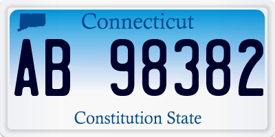 CT license plate AB98382