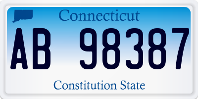 CT license plate AB98387