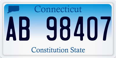 CT license plate AB98407
