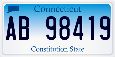 CT license plate AB98419