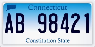 CT license plate AB98421