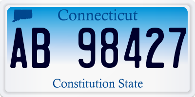 CT license plate AB98427