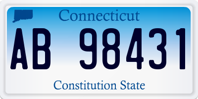 CT license plate AB98431