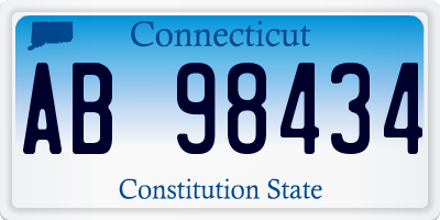 CT license plate AB98434