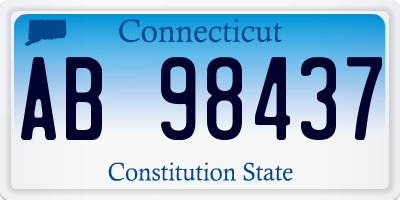 CT license plate AB98437