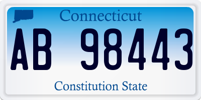 CT license plate AB98443