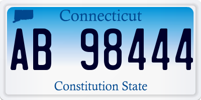 CT license plate AB98444