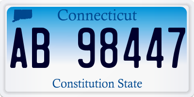 CT license plate AB98447
