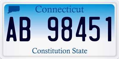 CT license plate AB98451