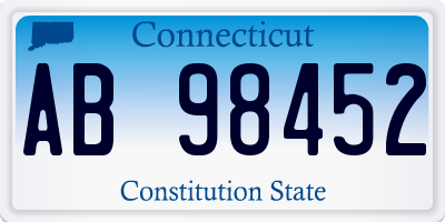 CT license plate AB98452