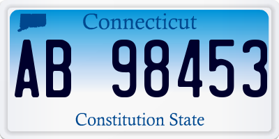 CT license plate AB98453