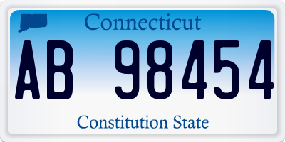 CT license plate AB98454