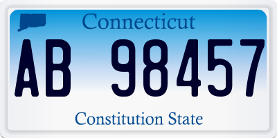 CT license plate AB98457