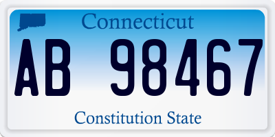 CT license plate AB98467