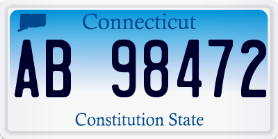 CT license plate AB98472