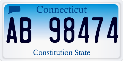 CT license plate AB98474