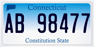 CT license plate AB98477