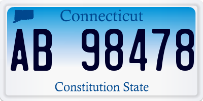 CT license plate AB98478