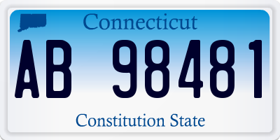 CT license plate AB98481