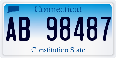 CT license plate AB98487