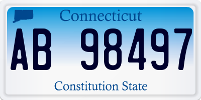 CT license plate AB98497