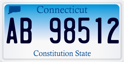 CT license plate AB98512