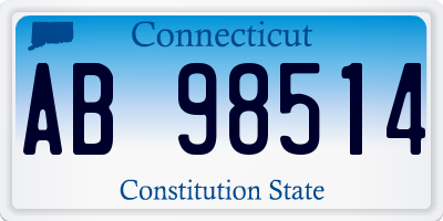 CT license plate AB98514