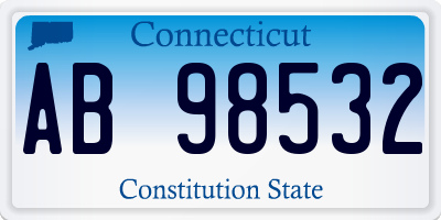 CT license plate AB98532