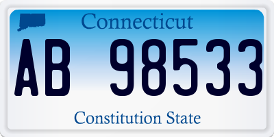 CT license plate AB98533