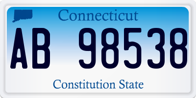 CT license plate AB98538