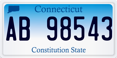 CT license plate AB98543