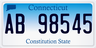 CT license plate AB98545