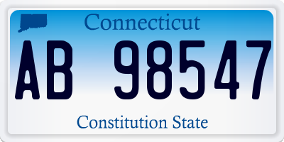 CT license plate AB98547