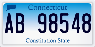 CT license plate AB98548