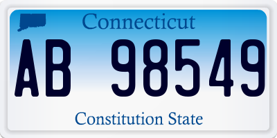CT license plate AB98549