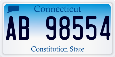 CT license plate AB98554