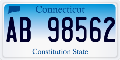 CT license plate AB98562