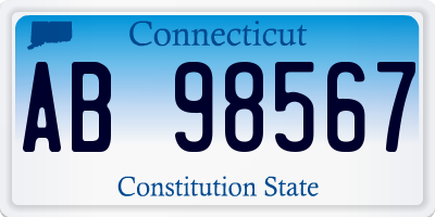 CT license plate AB98567