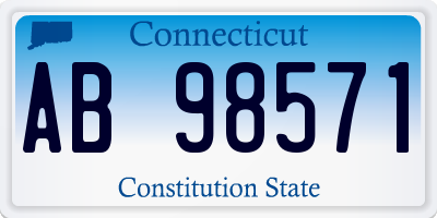 CT license plate AB98571