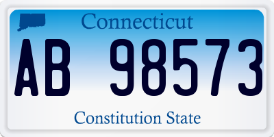 CT license plate AB98573