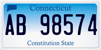 CT license plate AB98574
