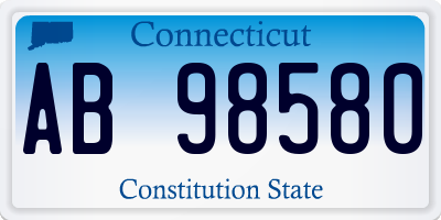 CT license plate AB98580