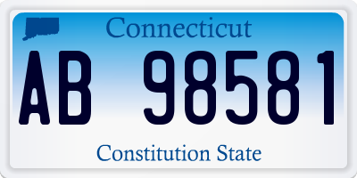 CT license plate AB98581