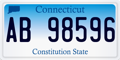 CT license plate AB98596