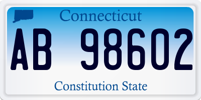 CT license plate AB98602